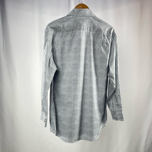 Joseph Abboud Non Iron Paisley Dress Shirt in Blue White Size 16 1/2‎ 32/33 - Picture 4 of 5